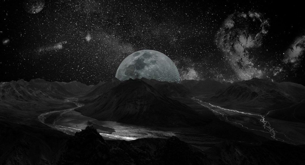 astronomy_moon_black_white_dawn_set_fantasy_panorama